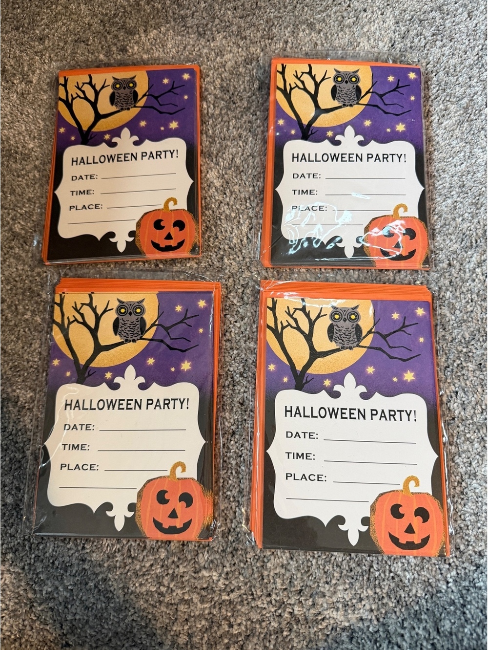 Hallmark Halloween Party Invitation Cards, Single-Panel Blank Reverse, 40 Ct 5x7